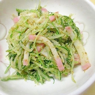 簡単小鉢☆水菜と蒲鉾の胡麻和え